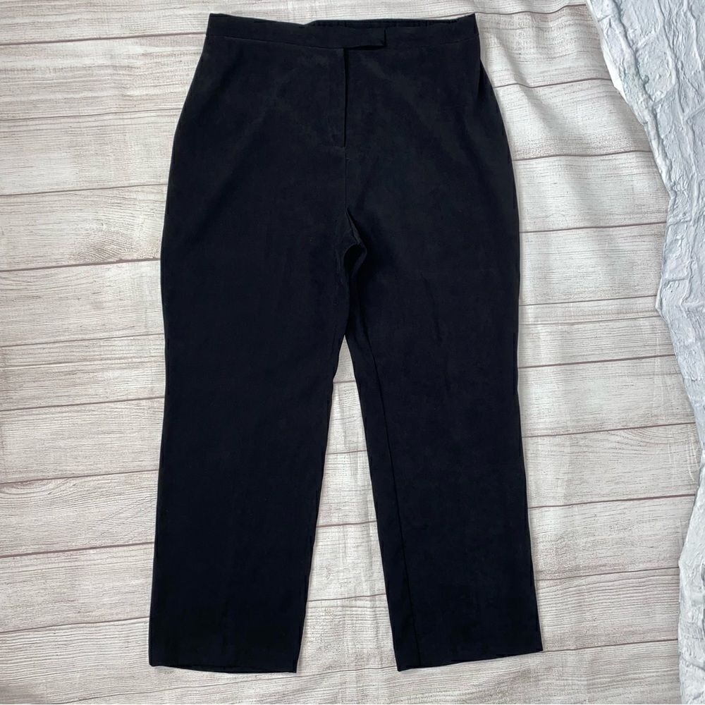Requirements petite microfiber pants w/button zipper & hook closure women 14P